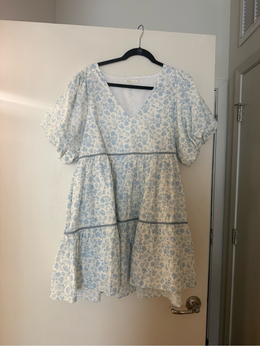Puff sleeve floral mini